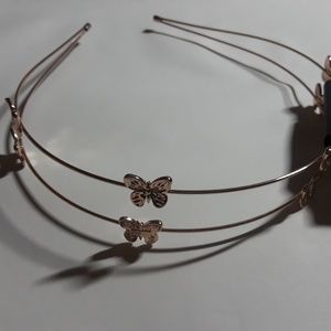 Gold headband W/butterflies